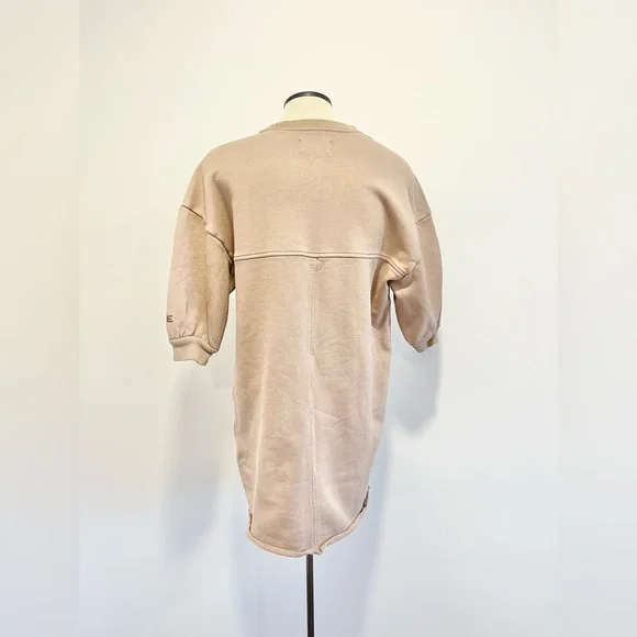 Everlane Organic Cotton Track Dress Tan Mini Dress Oversized Sweatshirt Neutral - Picture 10 of 13